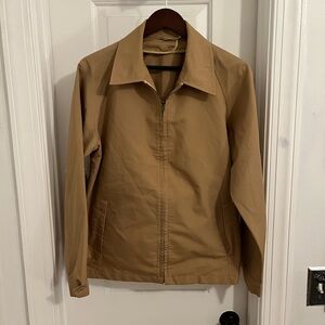 Vintage Khaki Zip-Up Work Jacket Talon Zipper